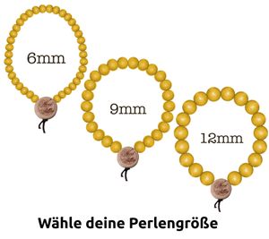 WOOD FELLAS Armband mit Holz-Perlen cooler Mode-Schmuck Deluxe Pearl Bracelet Neongelb