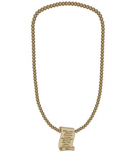 WOOD FELLAS Hals-Schmuck schöne Kette mit Holz-Anhänger Psalm 23 Beige WOOD FELLAS Hals-Schmuck schöne Kette mit Holz-Anhänger Psalm 23 Beige