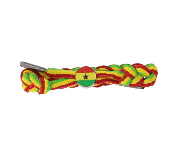 Bracciale C3 Braccialetto anca in tessuto Bandiera Ghana Giallo / Rosso / Verde
