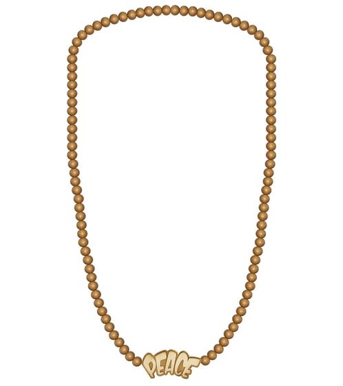 WOOD FELLAS collier en bois bijoux de mode cool avec pendentif Peace Beige