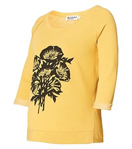 QUEEN MUM SISTERS 3/4 Arm Sweater bequemer Pullover Umstandsmode für Damen Gelb