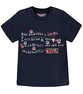 KANZ Sommer T-Shirt bedrucktes Baby Kurzarm-Shirt Dunkelblau