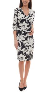 bodyright 3/4 Arm-Kleid florales Damen Jersey-Kleid mit formgebendem Shaping-Unterkleid Schwarz/Weiß bodyright 3/4 Arm-Kleid florales Damen Jersey-Kleid mit formgebendem Shaping-Unterkleid Schwarz/Weiß