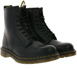 Dr. Martens zapatos botas de cuero real para hombre de moda con costuras amarillas negro