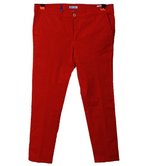 PBT Chino-Hose modische Herren Ausgeh-Hose mit seitlichen Eingriffstaschen Rot
