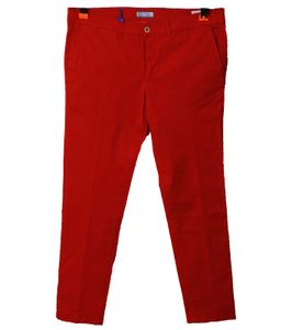 PBT Pantalones chinos de moda pantalones para hombre con bolsillos laterales rojo