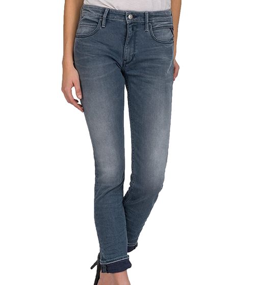 REPLAY Jeans dritti Jacksy Pantaloni in denim da donna attenti alla moda in stile 5 tasche grigio