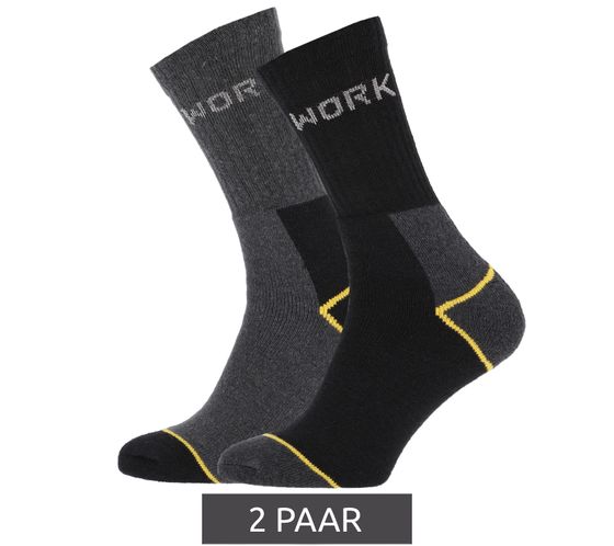 2 Paar STAPP Baumwoll-Strümpfe Arbeits-Socken Schwarz/Grau