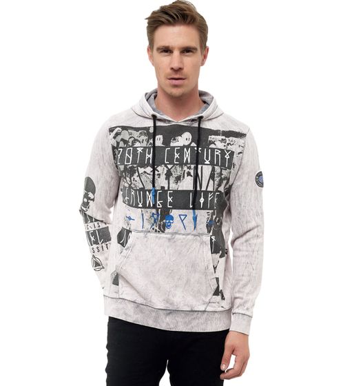 RUSTY NEAL men´s hoodie with front print sweater anthracite
