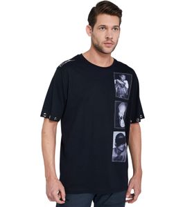 JEREMY MEEKS Camiseta de verano para hombre Camiseta de manga corta Adone Black