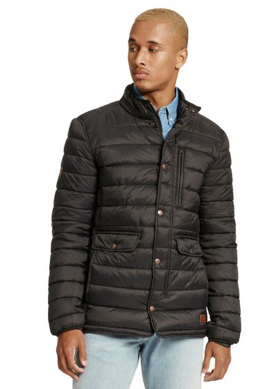BLEND men s quilted jacket transitional jacket with stand-up collar Narve black