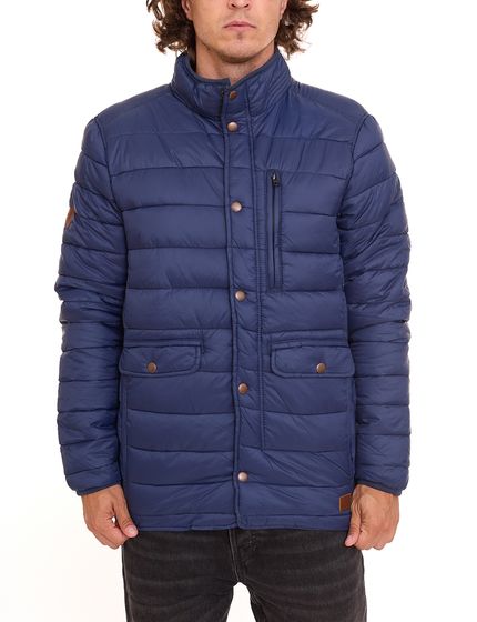 Veste de transition homme BLEND doudoune matelassée à col montant bleu Narve