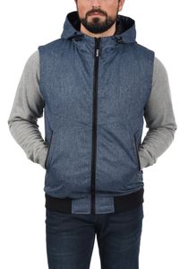 BLEND gilet softshell pour hommes gilet d extérieur au look chiné bleu