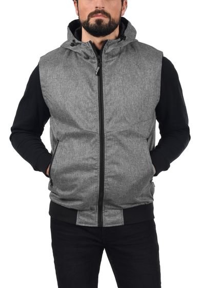 BLEND Chaleco Softshell para hombre Outdoor Vest en Melange Look Nelo Grey