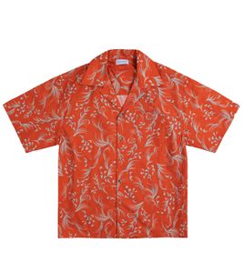 JOHN ELLIOT, Camisa de manga corta de hombre camisa informal veraniega con bolsillo en el pecho, naranja