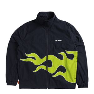 BUTTER Goods giacca sportiva da uomo giacca a vento cool con grafica fiamma Flame Jacket Navy/Green