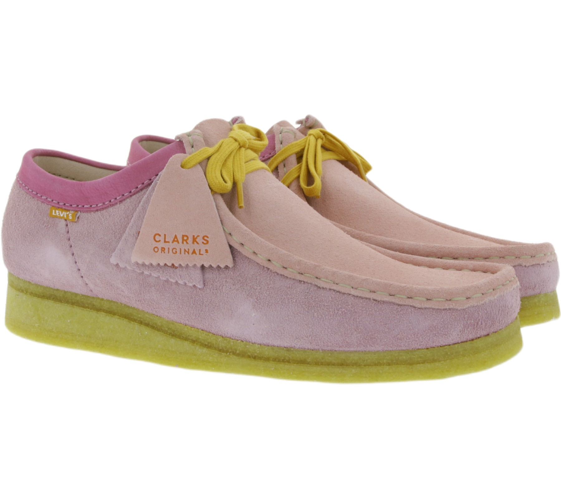 Clarks Originals x LEVI'S Wallabee Lace-up Shoes Men's Real Leather Shoes  26160322 Pink