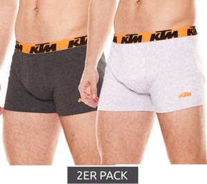 2er Pack KTM Herren Unterhose klassische Boxershorts aus Baumwolle 1BCX2ASS2D GLG Dunkelgrau/Grau