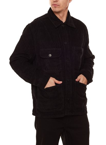 STONES giacca da uomo in velluto a coste con molte tasche giacca da lavoro 40003 20047 Nero