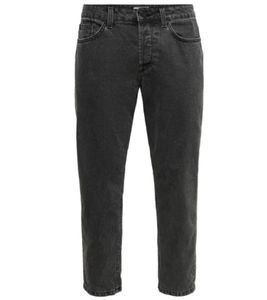 ONLY & SONS Avi Beam Life Crop Jeans para hombre Pantalones cortos 22020314 Negro