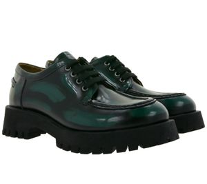 BABOUCHE Petra Lifestyle scarpe stringate da donna in vera pelle scarpe con plateau alla moda M202 verde scuro