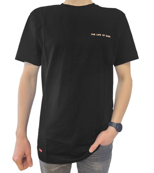 Kreem T.L.O.B. Men's cotton shirt with round neck print 9161-2507/0072 Black