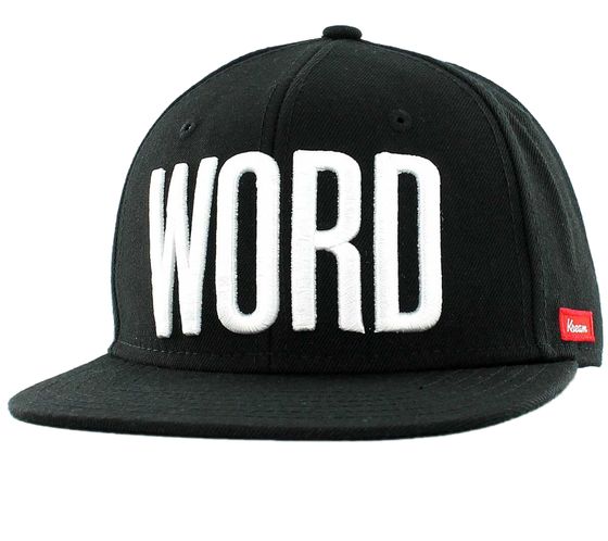 Kreem Poetry Snapback Cap gorra de béisbol genial con bordado de palabras 2800-1020/9058 negro