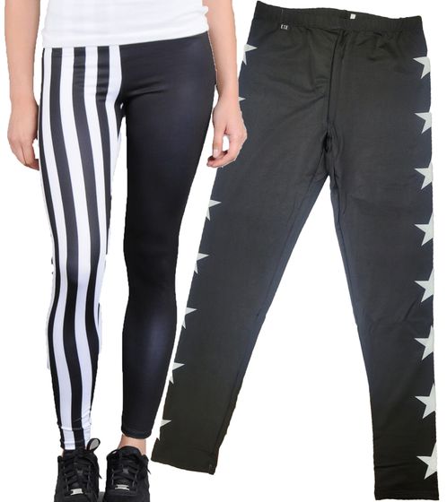 K1X | Kickz WMNS Workout Leggings Women s Pants with Stripes 6500-0051 Black/White