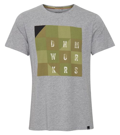 BLEND Camiseta de algodón para hombre Amisk con estampado Camisa de verano sostenible 20713512 200274 Gris