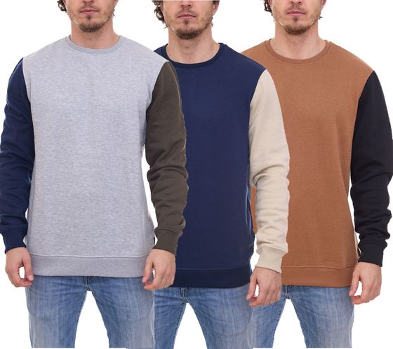 BLEND Lambros men's sweater with color block design crew neck sweater 20713956 in different colors