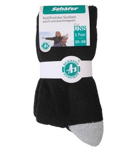 Pack de 5 calcetines de tenis Albert Schäfer medias de algodón rizo completo negro