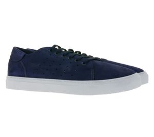 Darkwood Zapatilla de deporte para hombre hecha de cuero nobuk zapatos bajos con cordones DW 8540 M 06NU azul