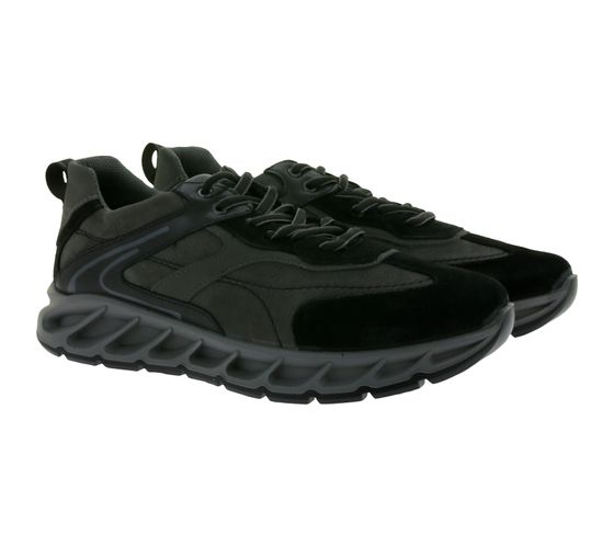 IGI&CO Herren Echtleder-Sneaker mit Shock-Absorber Sohle und Memory-Foam Made in Italy 8138200 Grau/Schwarz