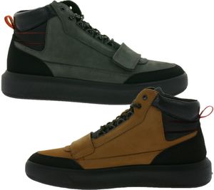 FRETZ men Sem Sneaker Alta para Hombre Zapatos de Piel Nobuck con Suela de TPU Made in Italy 4413.2482 Gris o marrón