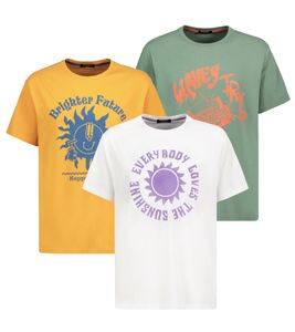 SUBLEVEL T-shirt Uomo Girocollo con Stampe Frontali in Puro Cotone H12022M21331A Bianco, Verde o Arancione