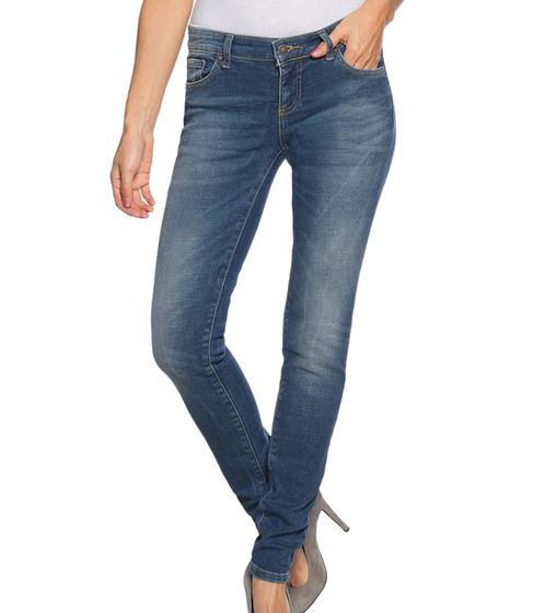LTB Clara Damen Super Slim-Jeans Low Rise Denim-Hose mit Elery-Waschung 50984 13950 50727 Blau