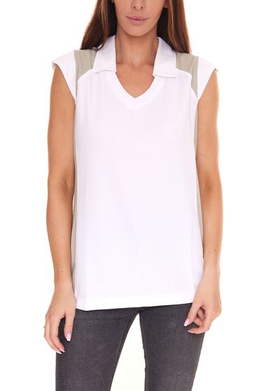 Camiseta de mujer PGA TOUR axila con cuello camisero deportivo con CoolFit 3508904 blanco-beige