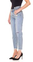 LTB Yoana Damen High Waist-Hose im Damaged-Look Mom-Jeans mit Fransen 51172 13899 50906 Blau