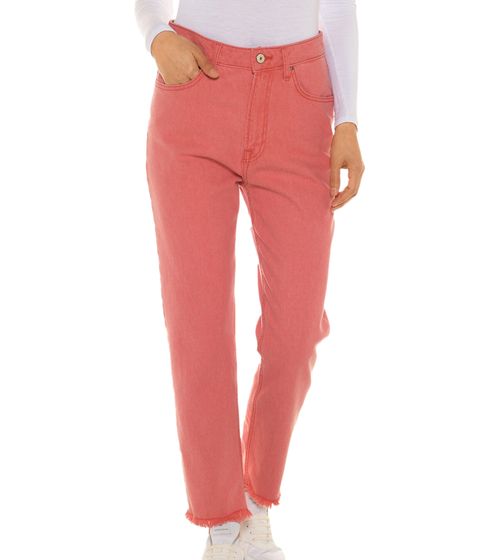 Jean droit taille haute femme LTB Valena 51258 14595 52070 rose