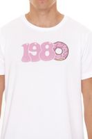 PASH 1980 Tee Men s Short Sleeve Shirt with Large 1980s Print Cotton T-Shirt PATR004 Black or White