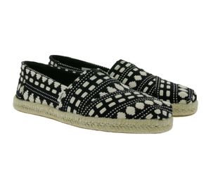 TOMS Alpargata Rope nachhaltige Damen Espadrilles Halb-Schuhe mit Ortholite 10016246 Schwarz/Beige