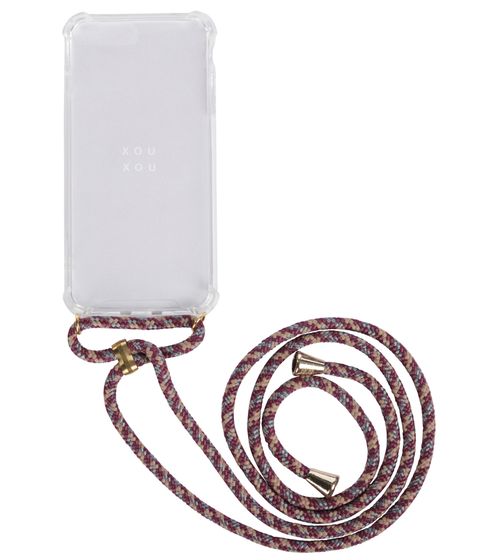 XOUXOU Berlin Mobile Phone Chain for iPhone 7 Plus / 8 Plus Smartphone Accessories Crossbody Strap Bordeaux Beige Gray