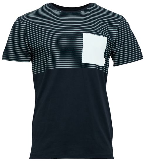 MAZINE Camisa de hombre Felton de algodón vegano y sostenible a rayas 22103921 azul/blanquecino