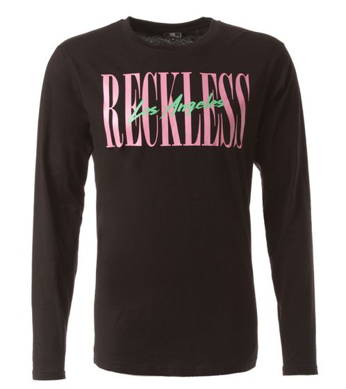 YOUNG & RECKLESS LA Vintage Herren Baumwoll-Shirt Longsleeve MTS3230BLK-200 Schwarz