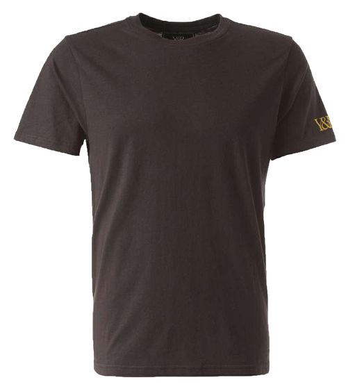 YOUNG & RECKLESS T-shirt da uomo Caspian camicia in cotone camicia casual con stampa sul retro 110023-200 nero
