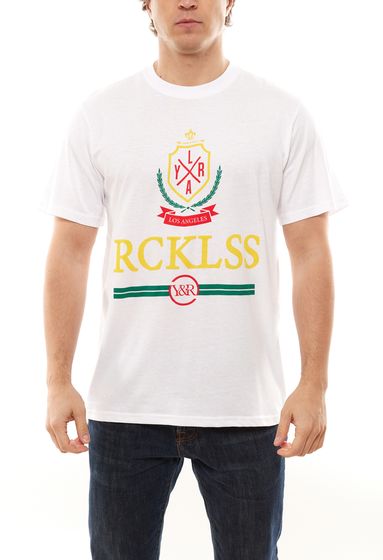 YOUNG & RECKLESS T-shirt uomo Vailant camicia in cotone con stampa frontale 110027-300 bianco