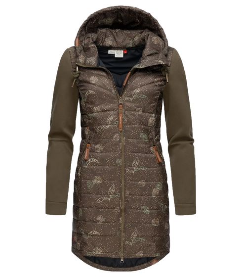 ragwear Lucinda Print Damen Übergangs-Jacke mit Kapuze Mantel 2211-60029 5031 Grün