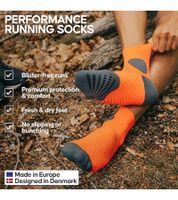 2 pairs of DANISH ENDURANCE anti-friction race men s running socks with grip padding sports stockings 160000 in black, white, gray