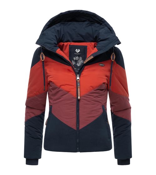 ragwear Novva Block Quilted comenzó chaqueta informal para mujer elegante chaqueta de invierno 2221-60009 2028 azul/rojo/rojo burdeos