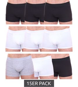 Pack of 15 watson s men s boxer shorts in retro style cotton shorts black, white or a mix of black/white/gray